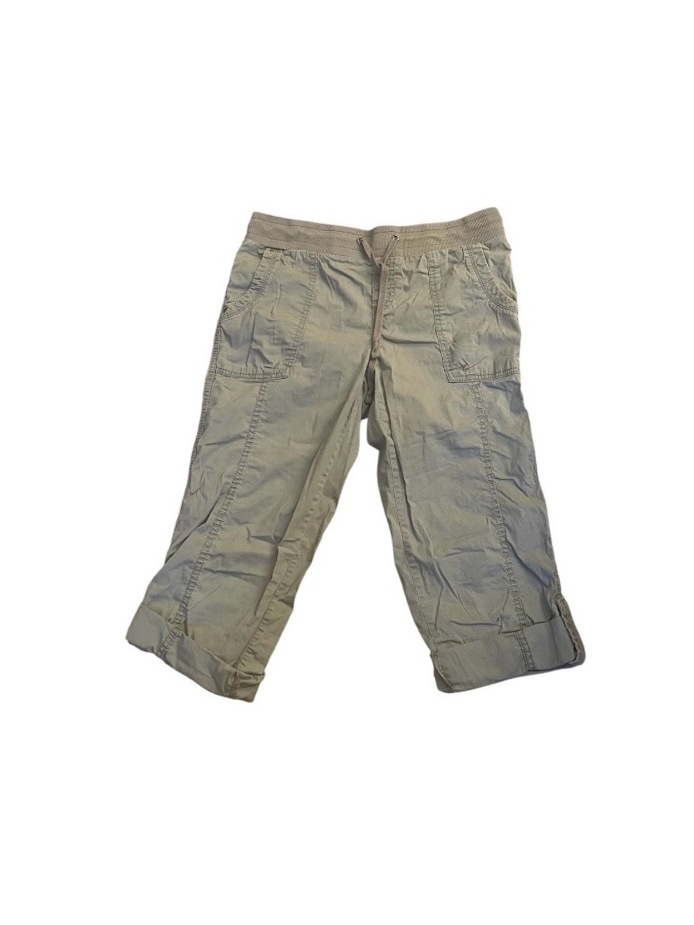 Cafe Marrakech Olive Roll-Cuff Cargo Capris